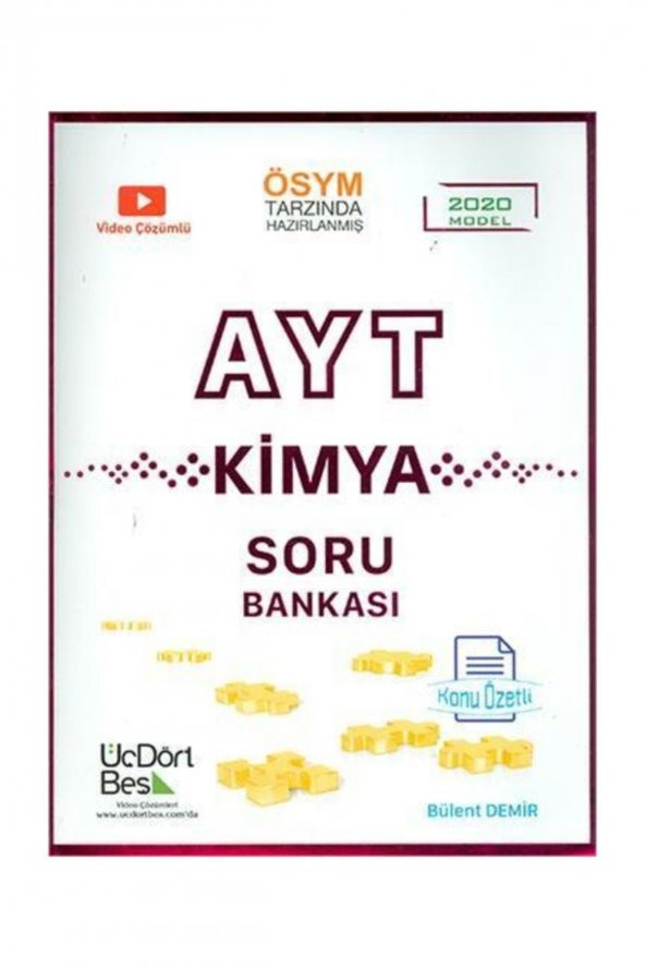 AYT Kimya Soru Bankası Üç Dört Beş Yayınları ürün görseli 1