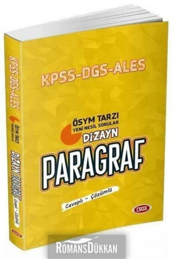 KPSS ALES DGS Dizayn Yeni Nesil Sorularla Paragraf Soru Bankası Data Yayınları
