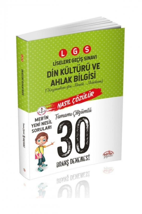 LGS Din Kültürü ve Ahlak Bilgisi 30 Deneme Sınavı Editör Yayınevi