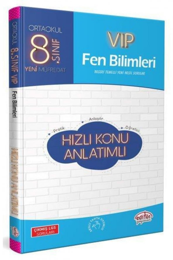 Editör 8. Sınıf Vip Fen Bilimleri Hızlı Konu Anlatımlı-yeni