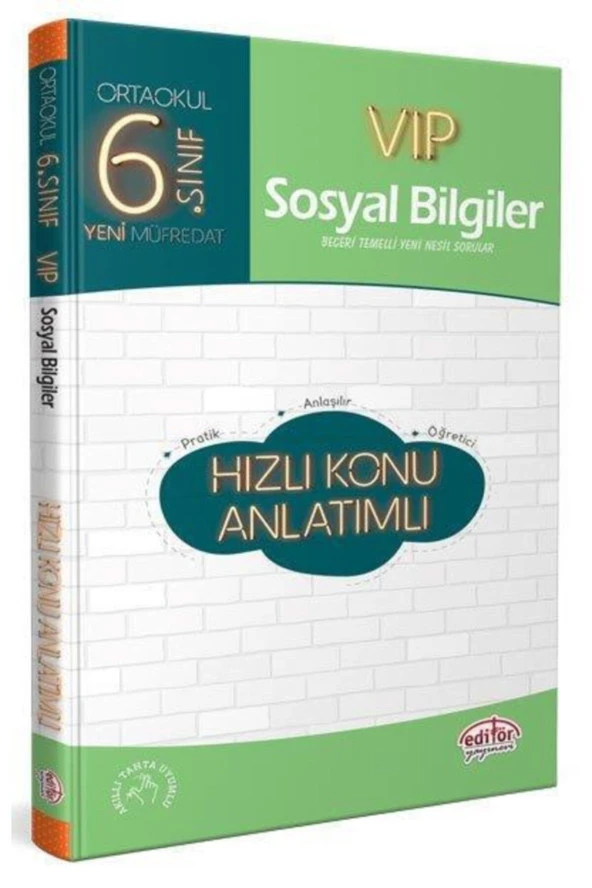 Editör 6. Sınıf Vip Sosyal Bilgiler Hızlı Konu Anlatımlı-yeni
