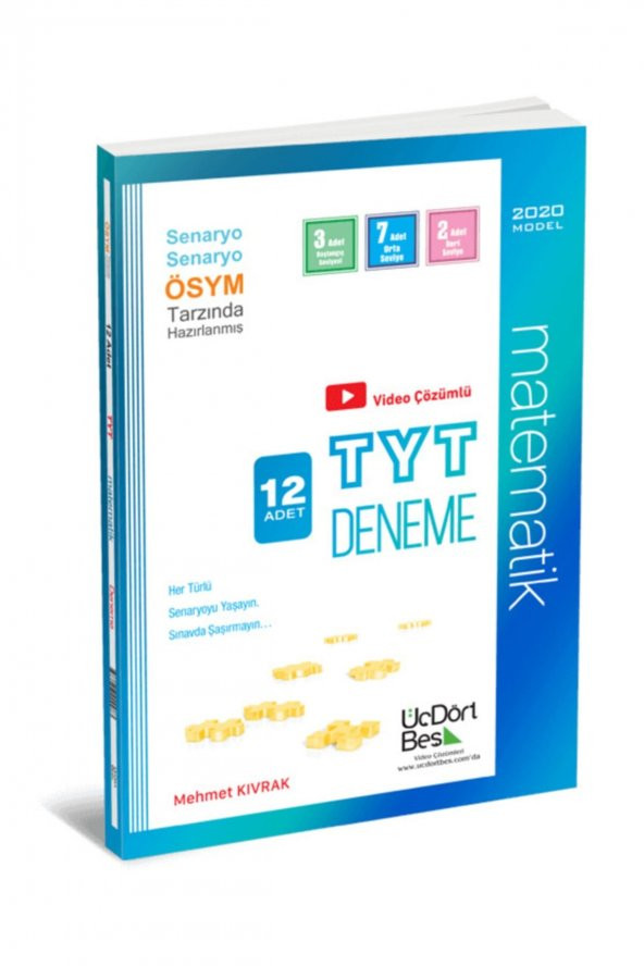 TYT Matematik 12 Adet Deneme Üç Dört Beş Yayınları