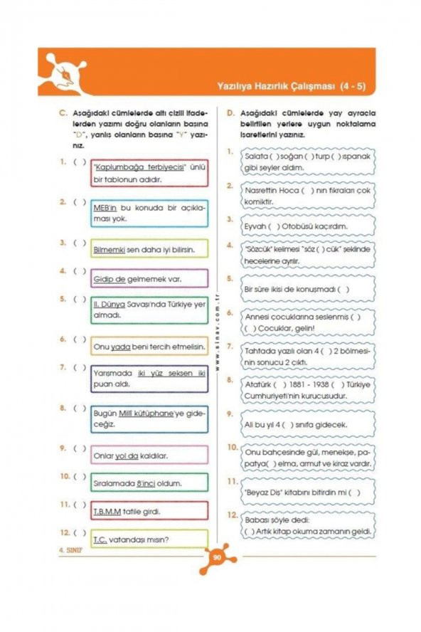 4. Sınıf Tüm Dersler Soru Bankası Sınav Yayınları - 2