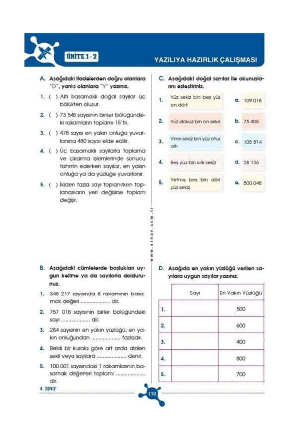 4. Sınıf Tüm Dersler Soru Bankası Sınav Yayınları - 4