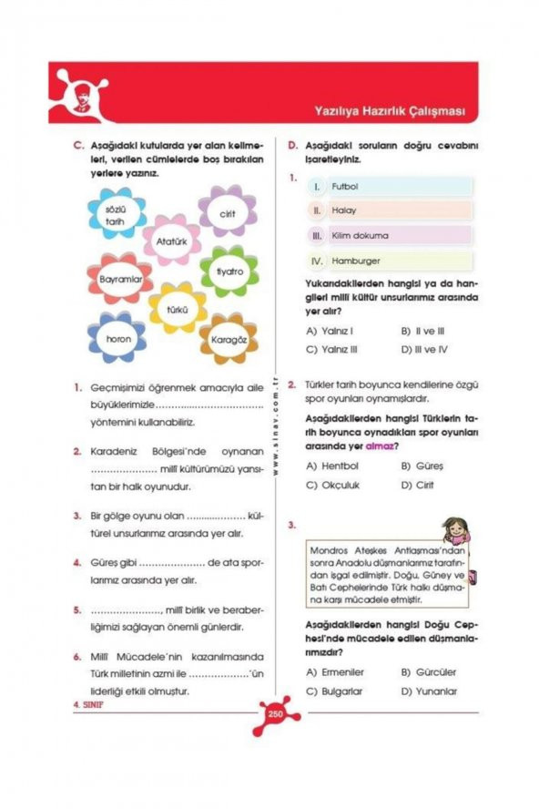 4. Sınıf Tüm Dersler Soru Bankası Sınav Yayınları - 6