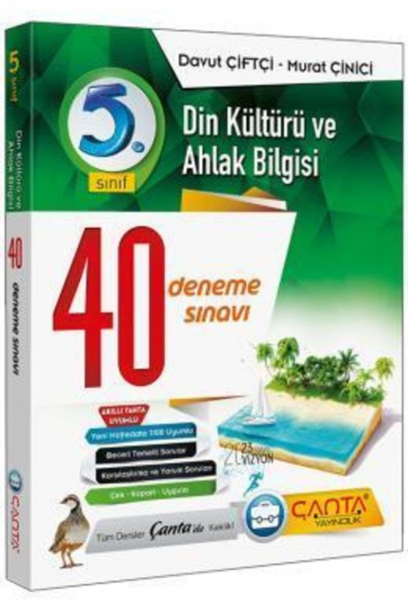 5. Sınıf Din Kültürü ve Ahlak Bilgisi 40 Deneme Sınavı Çanta Yayınları
