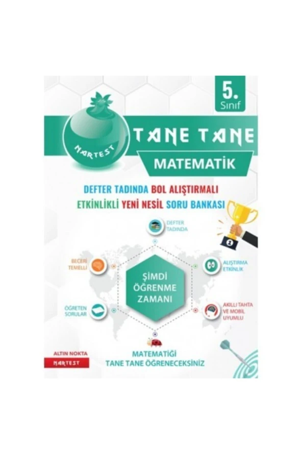 2021 Basım Nartest 5.sınıf Yeşil Defter Tadında Tane Tane Matematik Yeni Nesil Soru Bankası