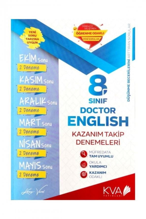 8. Sınıf Doctor English Kazanım Takip Denemeleri Koray Varol Akademi