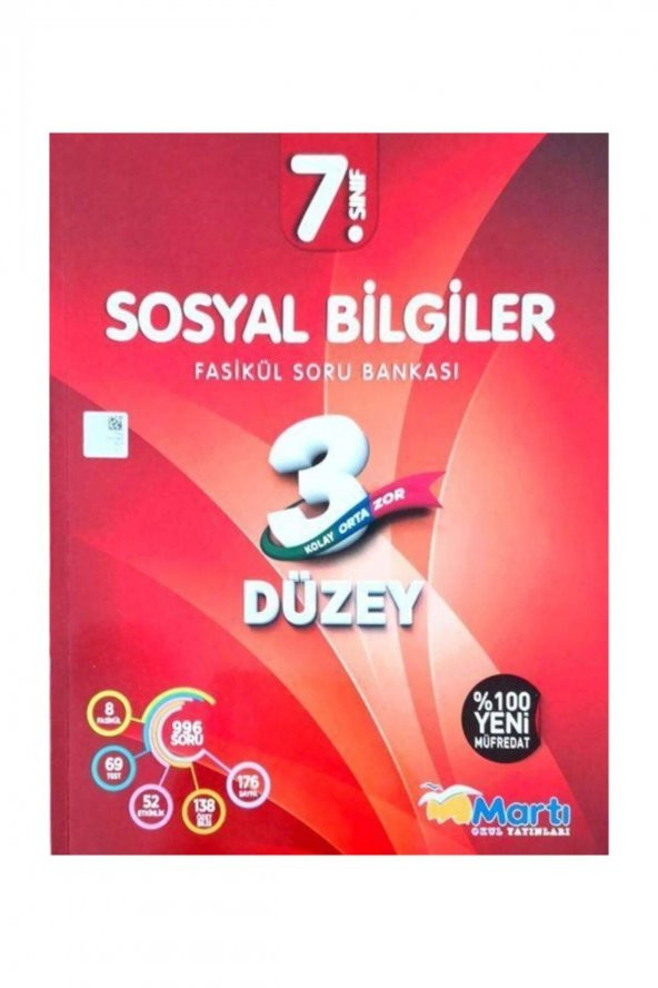 7. Sınıf Sosyal Bilgiler 3 Düzey Fasikül Soru Bankası Martı Okul Yayınları