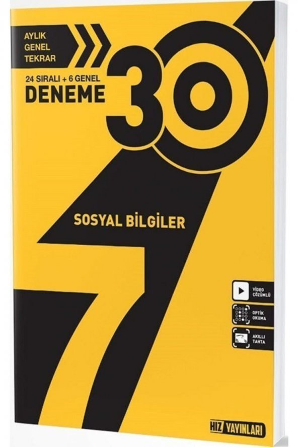 7. Sınıf Sosyal Bilgiler 30 lu Deneme Hız Yayınları