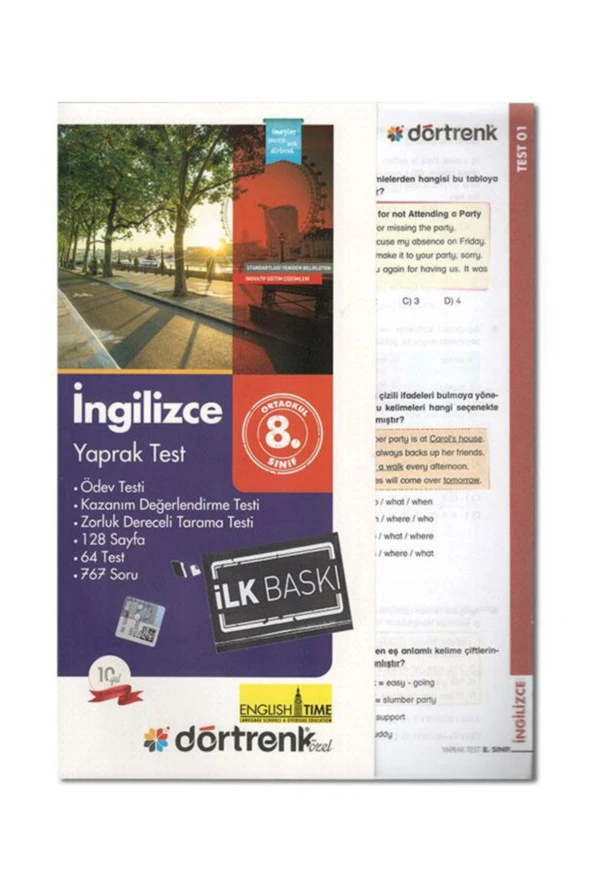 8.Sınıf İngilizce Yaprak Test (Dörtrenk Yayınları)