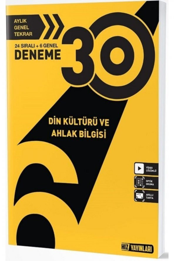 6.Sınıf Din Kültürü ve Ahlak Bilgisi 30 lu Deneme Hız Yayınları