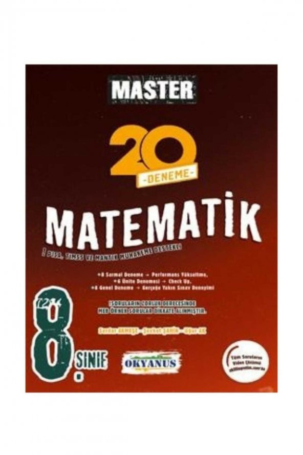 8. Sınıf Master 20 Matematik Denemesi Okyanus Yayınları
