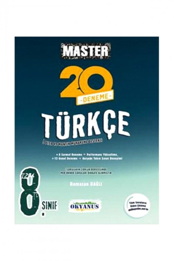 8. Sınıf Master 20 Türkçe Denemesi Okyanus Yayınları