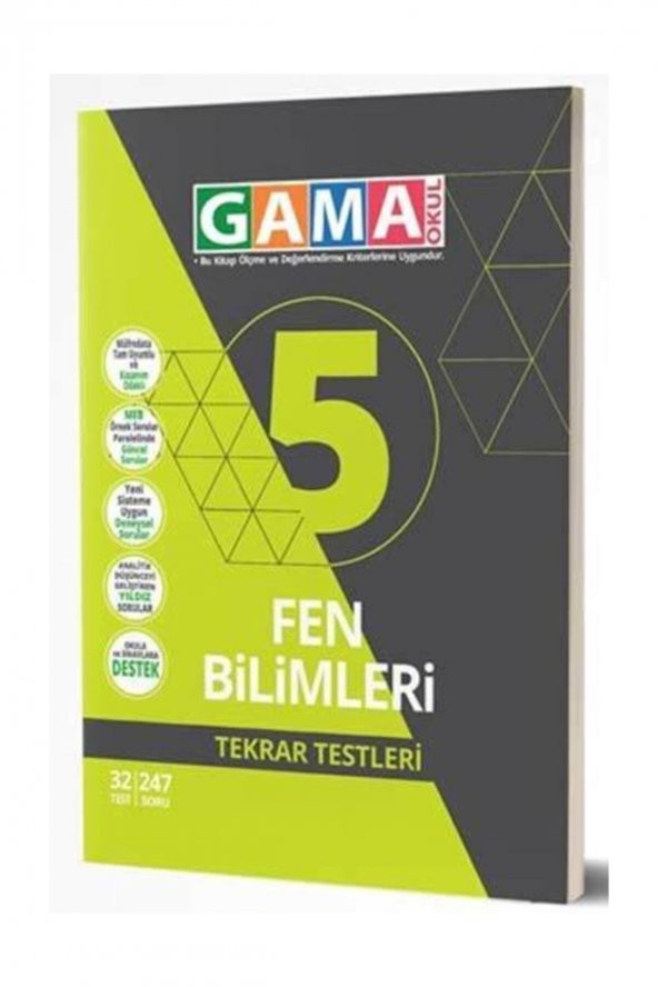 Gama Okul Yayınları 5. Sınıf Fen Bilimleri Tekrar Testleri