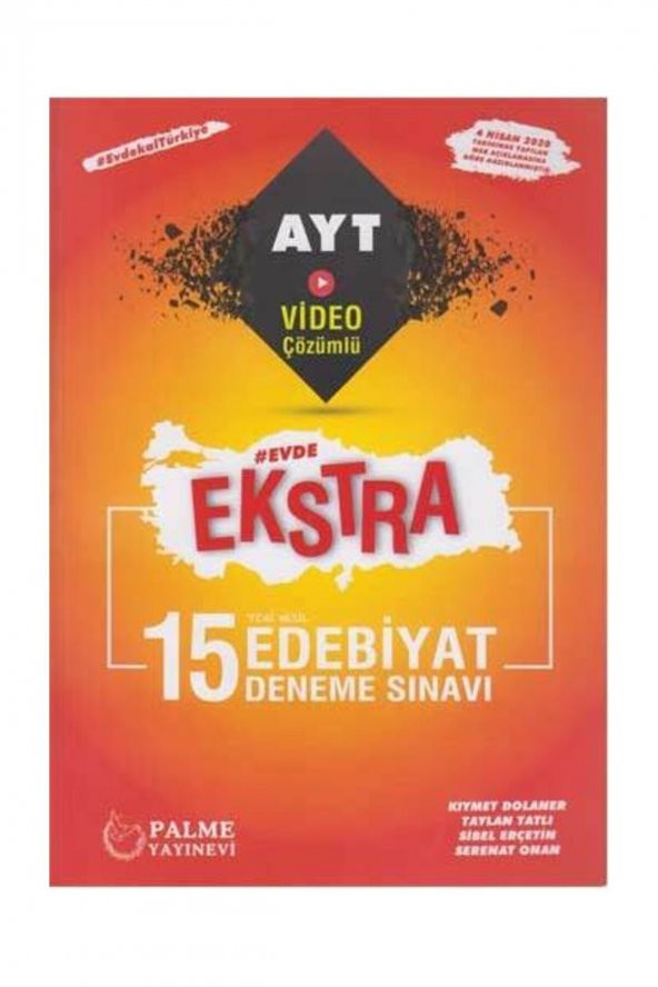 AYT Edebiyat Evde Ekstra 15 Deneme Sınavı Palme Yayınları