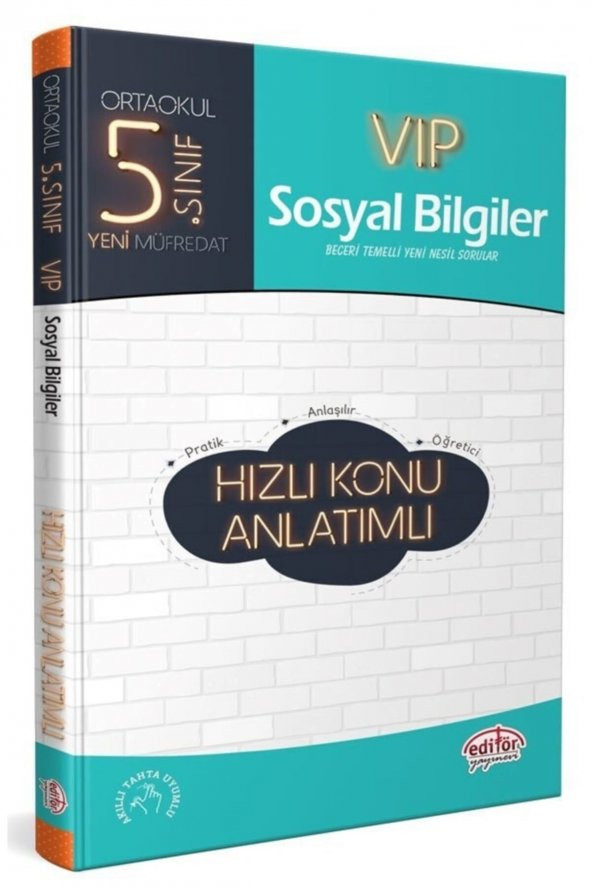 Editör Yayınevi 5. Sınıf Vıp Sosyal Bilgiler Hızlı Konu Anlatımlı
