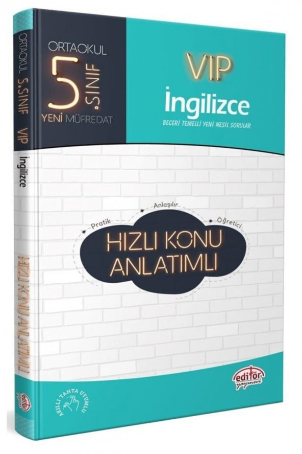 Editör Yayınevi 5. Sınıf Vıp Ingilizce Hızlı Konu Anlatımlı