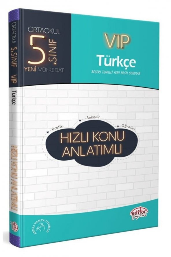 Editör Yayınevi 5. Sınıf Vıp Türkçe Hızlı Konu Anlatımlı