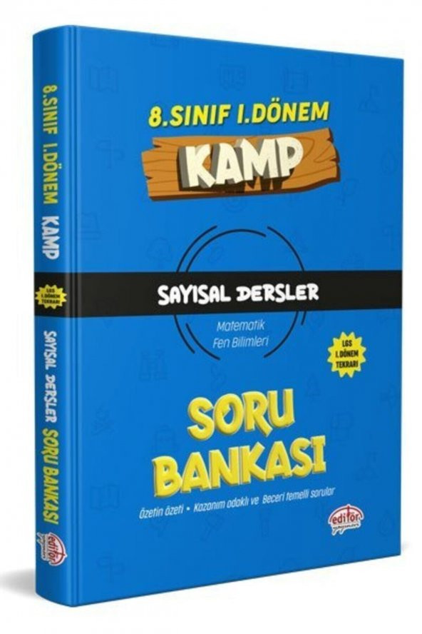 Editör Yayınları 8. Sınıf 1. Dönem Kamp Sayısal Dersler Soru Bankası Matematik Fen Bilimleri -