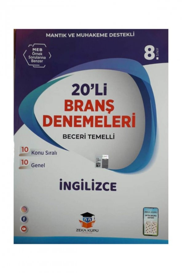 LGS İngilizce 20 li Branş Denemeleri Zeka Küpü Yayınları