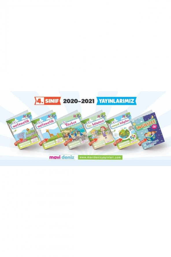 Mavi Deniz Yayınları 4. Sınıf Tüm Dersler Eğitim Seti 6 Kitap Set İngilizce Dahil
