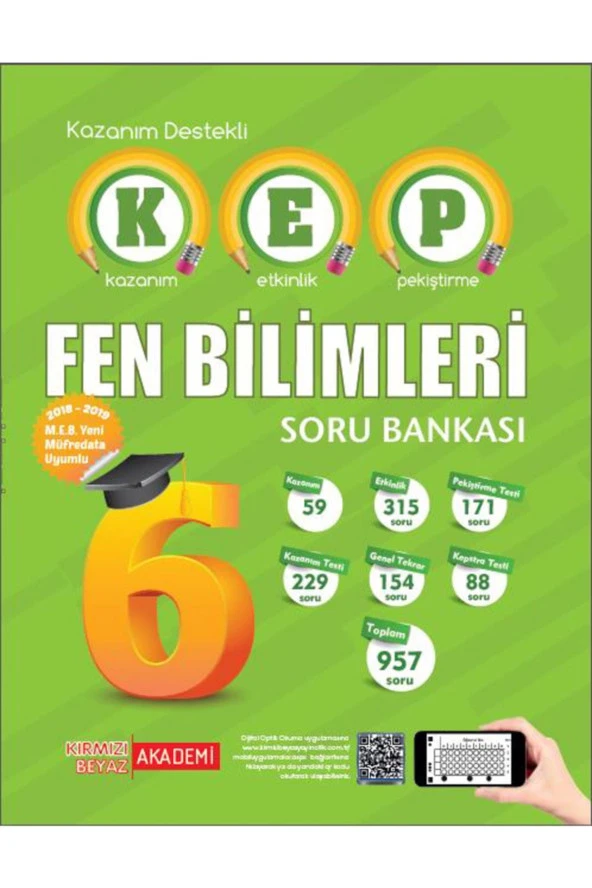6. Sınıf Fen Bilimleri KEP Soru Bankası Kırmızı Beyaz Yayınları