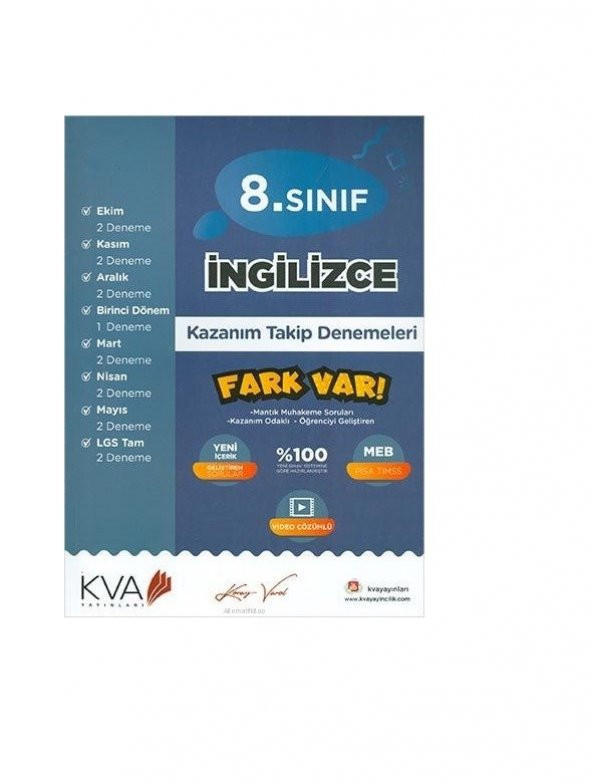 6. Sınıf İngilizce Fark Var Kazanım Takip Denemeleri Koray Varol Akademi