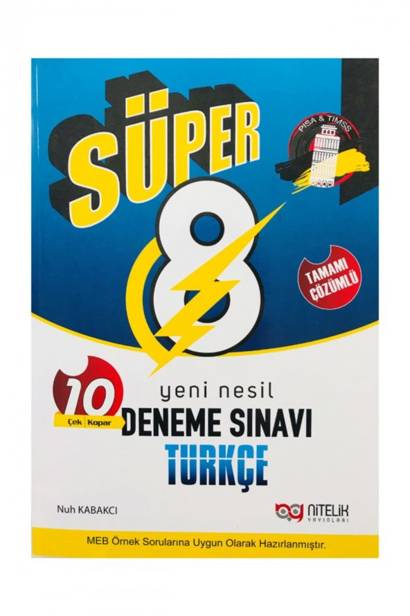 8. Sınıf Süper Türkçe Yeni Nesil Deneme Sınavı Nitelik Yayınları