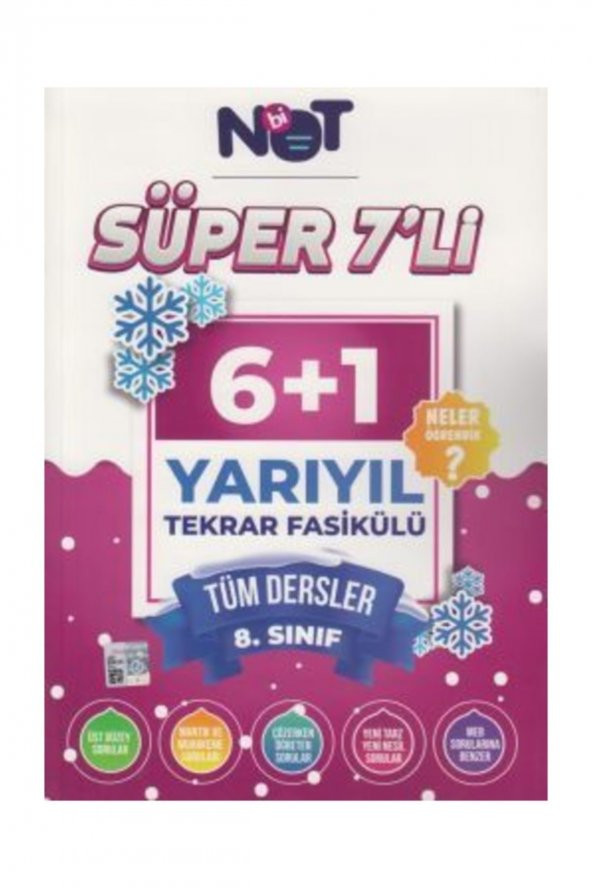8. Sınıf Tüm Dersler Süper 7 li Yarıyıl Tekrar Fasikülü BiNot Yayınları