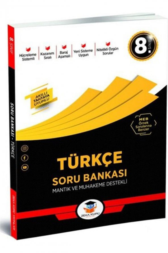 8. Sınıf Türkçe Soru Bankası Zeka Küpü Yayınları
