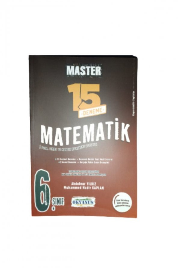 OKYANUS 6.SINIF MASTER MATEMATİK 15 Lİ DENEME