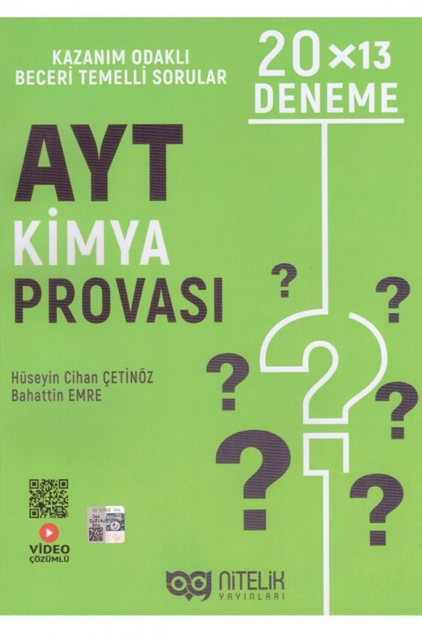 Nitelik Ayt Kimya Provası 20*13 Deneme
