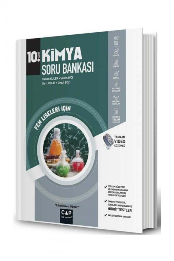 Çap Yayınları 10. Sınıf Fen Lisesi Kimya Soru Bankası 2021