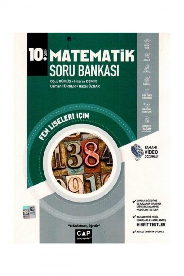 Çap Yayınları 10. Sınıf Matematik Fen Lisesi Soru Bankası + Deneme