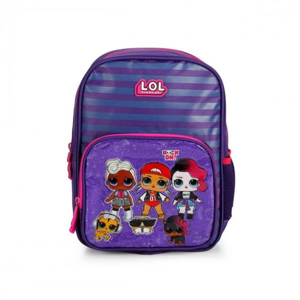 L.O.L Anaokul Sırt Çantası Çizgili Mor 9749 ürün görseli 1