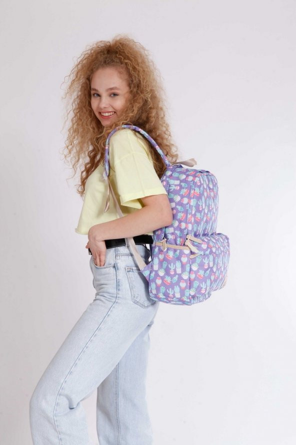 Nature Okul Çantası 41x24x18 Kaktüs Lila (k1308) - Resim 3