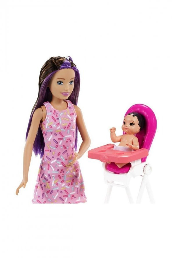 Barbie Skipper Bebek Bakıcısı Bebeği Oyun Seti Parti Temalı