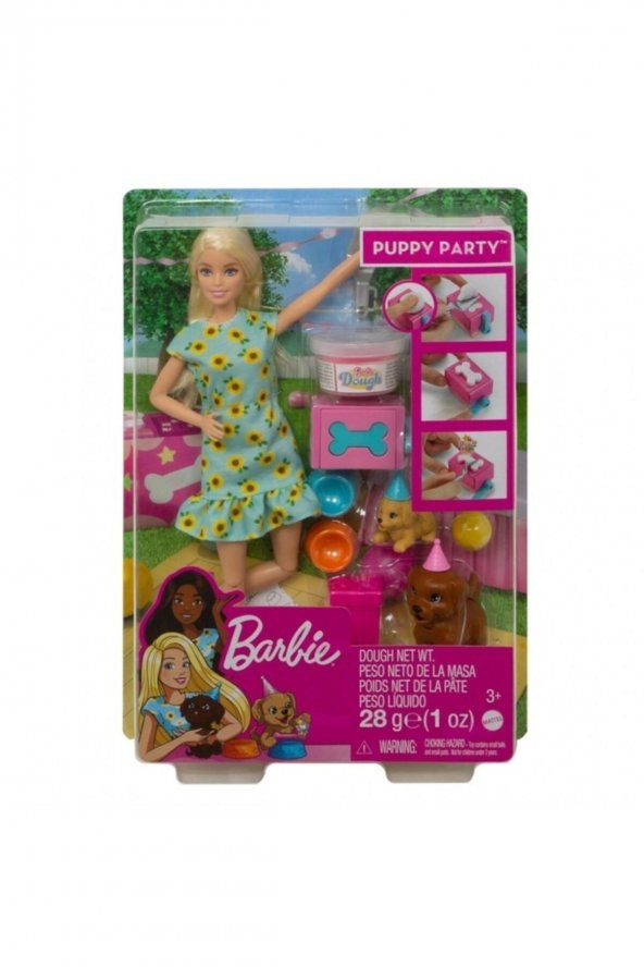 Barbie Bebek ve Köpek Partisi Oyun Seti GXV75