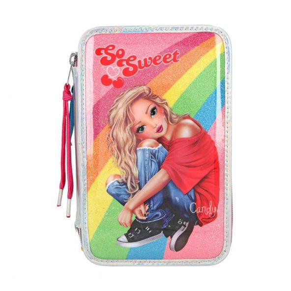 Top Model Filled Triple Pencil Case Cherry Bomb Holo 3 Katlı Dolu Kalem Kutu