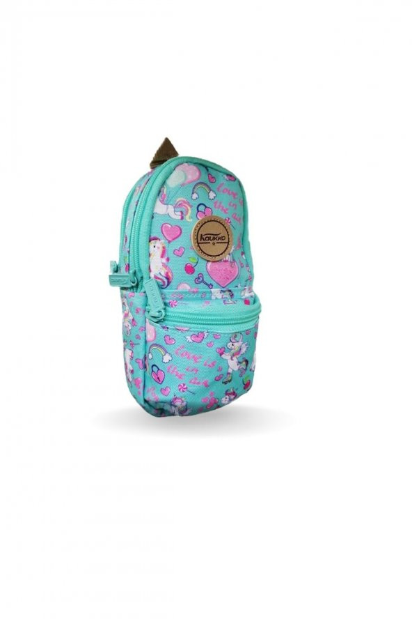 Kaukko Nature Junior Bag Kalem Çantası Unıcorn Turkuaz