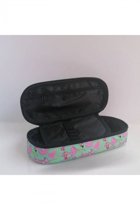 Kaukko Nature Özel Bölmeli Kalem Çantası Flamingo Mint - Resim 2