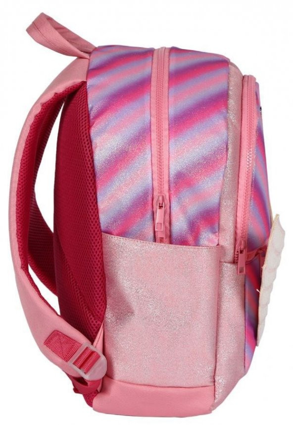 Miss Mirella Kanatlı Simli Lüks İlkokul ve Günlük Sırt Çantası - Kız Çocuk - Pembe - Resim 2
