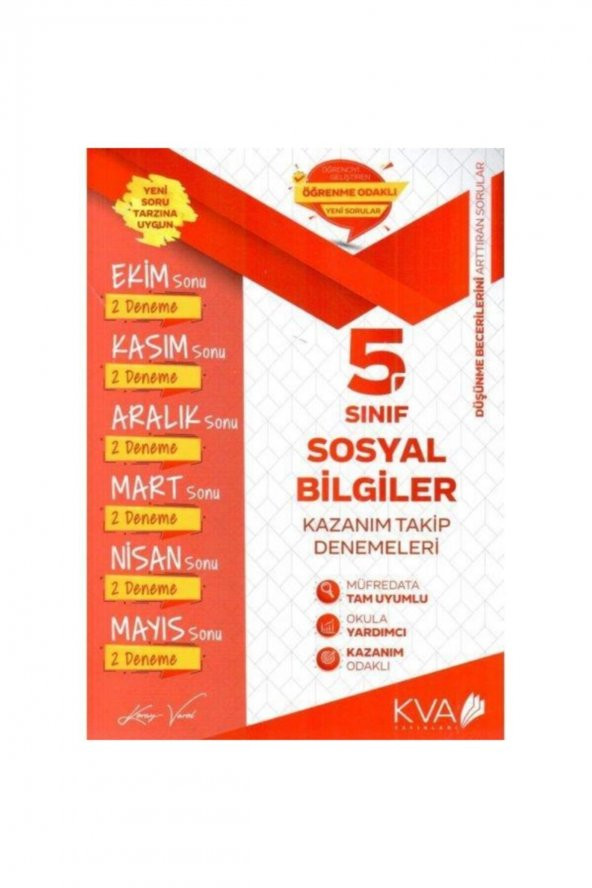 Koray Varol Akademi KVA 5. Sınıf Sosyal Bilgiler Kazanım Takip Denemeleri