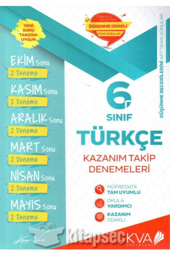 Koray Varol Akademi KVA 6. Sınıf Türkçe Kazanım Takip Denemeleri