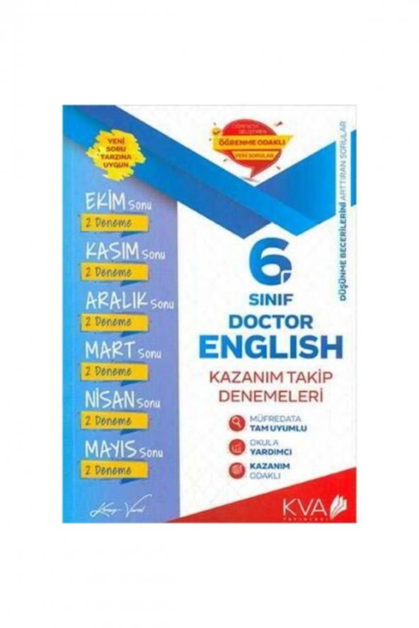 Koray Varol Akademi KVA 6. Sınıf İngilizce Kazanım Takip Denemeleri - 2