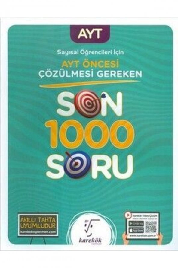 Karekök Yayınları Ayt Öncesi Çözülmesi Gereken Son 1000 Soru Sayısal