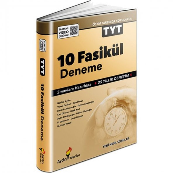 TYT Tamamı Video Çözümlü 10 Fasikül Deneme Aydın Yayınları