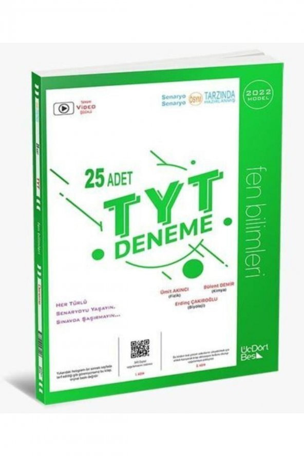 ÜçDörtBeş Yayınları Fen Bilimleri Tyt Deneme 2022