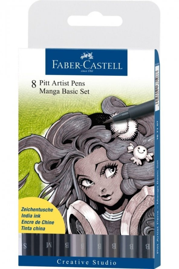 Faber-Castell Pitt Manga Seti (8 Pitt Çizim Kalemi)
